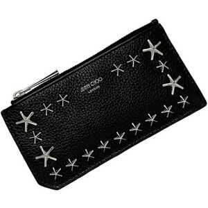Jimmy Choo Coin Case ec-25108 Black UUF 202 Leather Studded Purse with Star D...